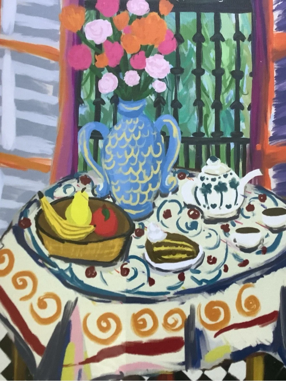 Sapna Shah Black Cat Floral Still Life Wall Art